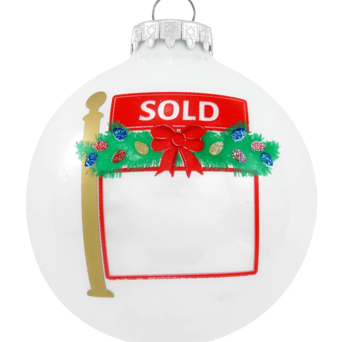 Bronner's Christmas Wonderland Personalized Sold Sign Glass Ornament> Hobbies & Occupations