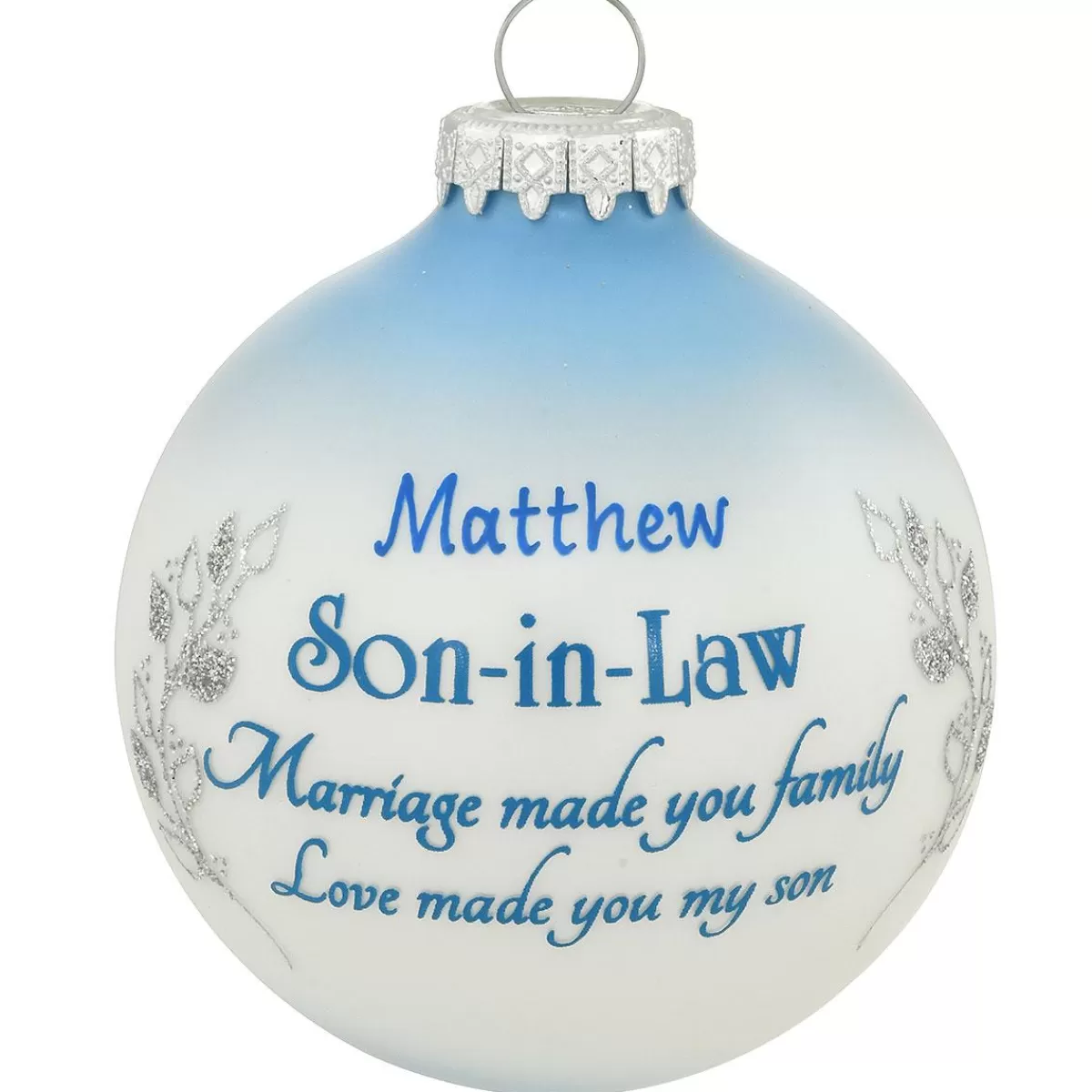 Bronner's Christmas Wonderland Personalized Son-In-Law Glass Ornament | Ornaments