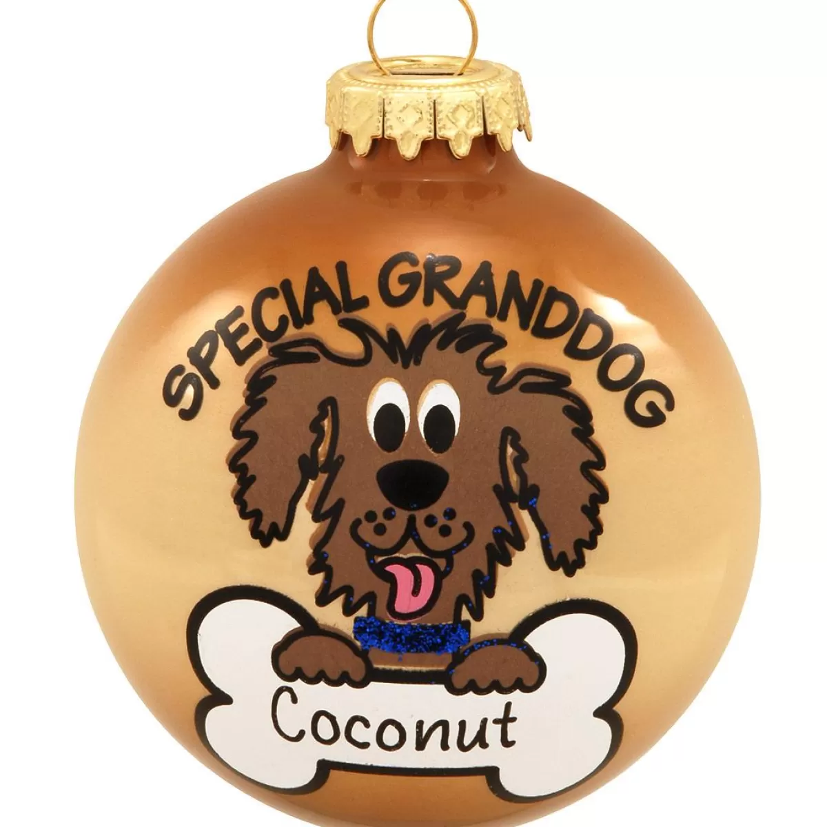 Bronner's Christmas Wonderland Personalized Special Granddog Glass Ornament | Ornaments