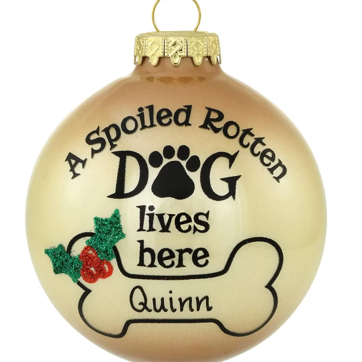 Bronner's Christmas Wonderland Personalized Spoiled Rotten Dog Glass Ornament | Ornaments