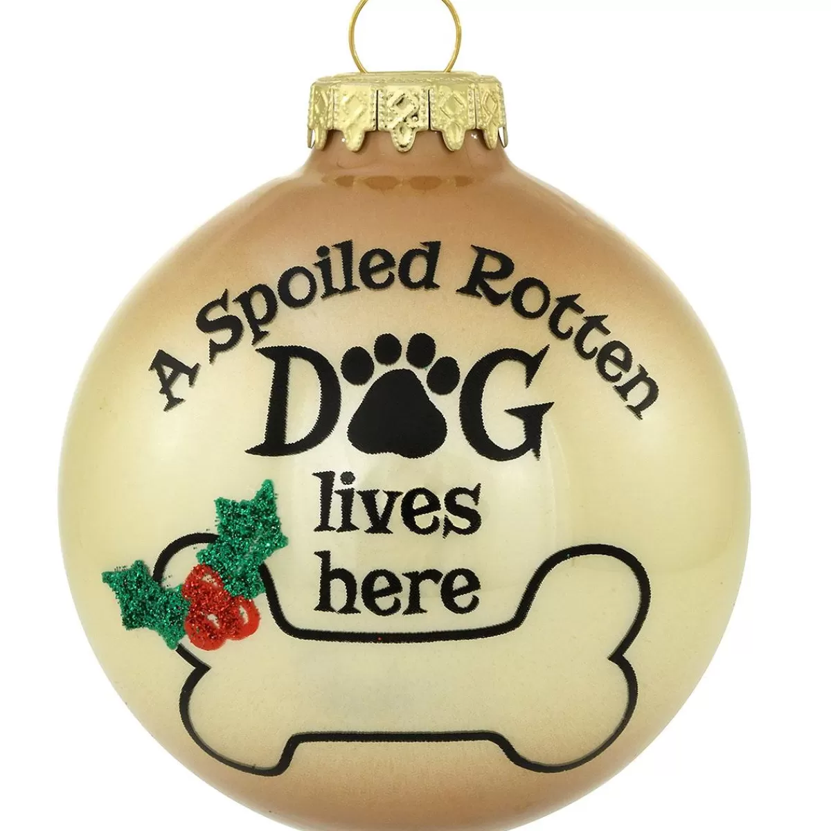 Bronner's Christmas Wonderland Personalized Spoiled Rotten Dog Glass Ornament | Ornaments