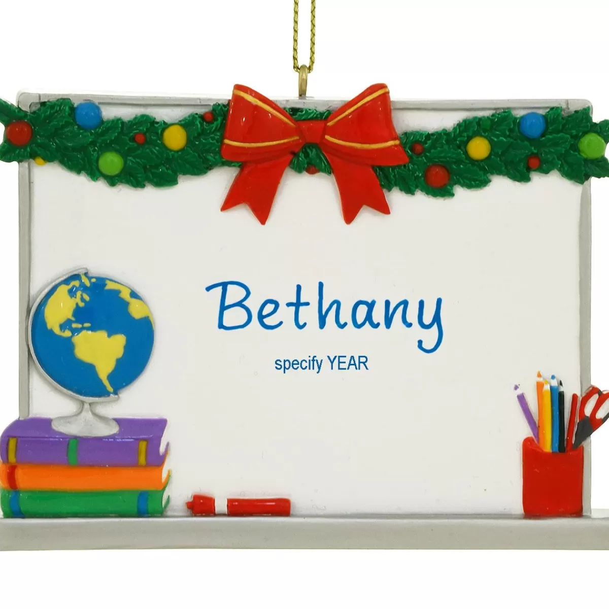 Bronner's Christmas Wonderland Personalized Teacher's White Board Resin Ornament> Hobbies & Occupations