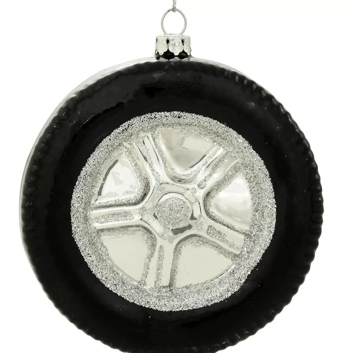 Bronner's Christmas Wonderland Personalized Tire With Chrome Rim Ornament> Hobbies & Occupations