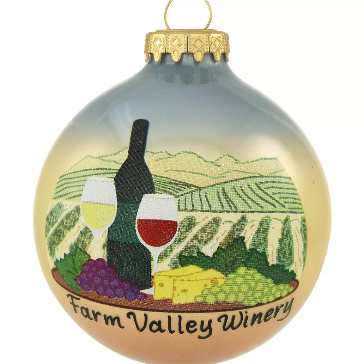 Bronner's Christmas Wonderland Personalized Vineyard 3 Tone Opal Glass Ornament> Food, Drinks, & Cooking