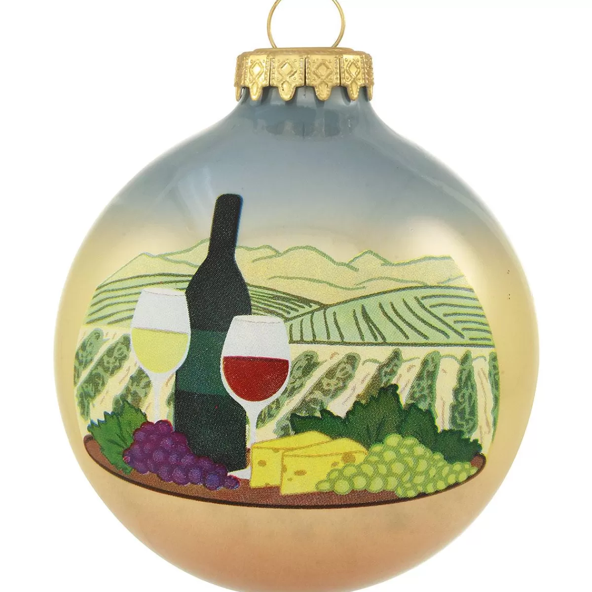 Bronner's Christmas Wonderland Personalized Vineyard 3 Tone Opal Glass Ornament> Food, Drinks, & Cooking