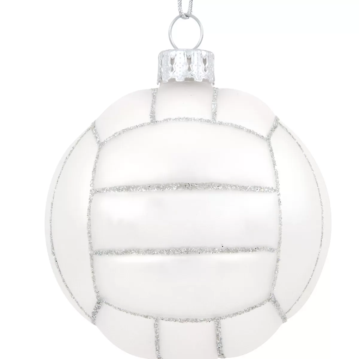 Bronner's Christmas Wonderland Personalized Volleyball Form Glass Ornament | Ornaments