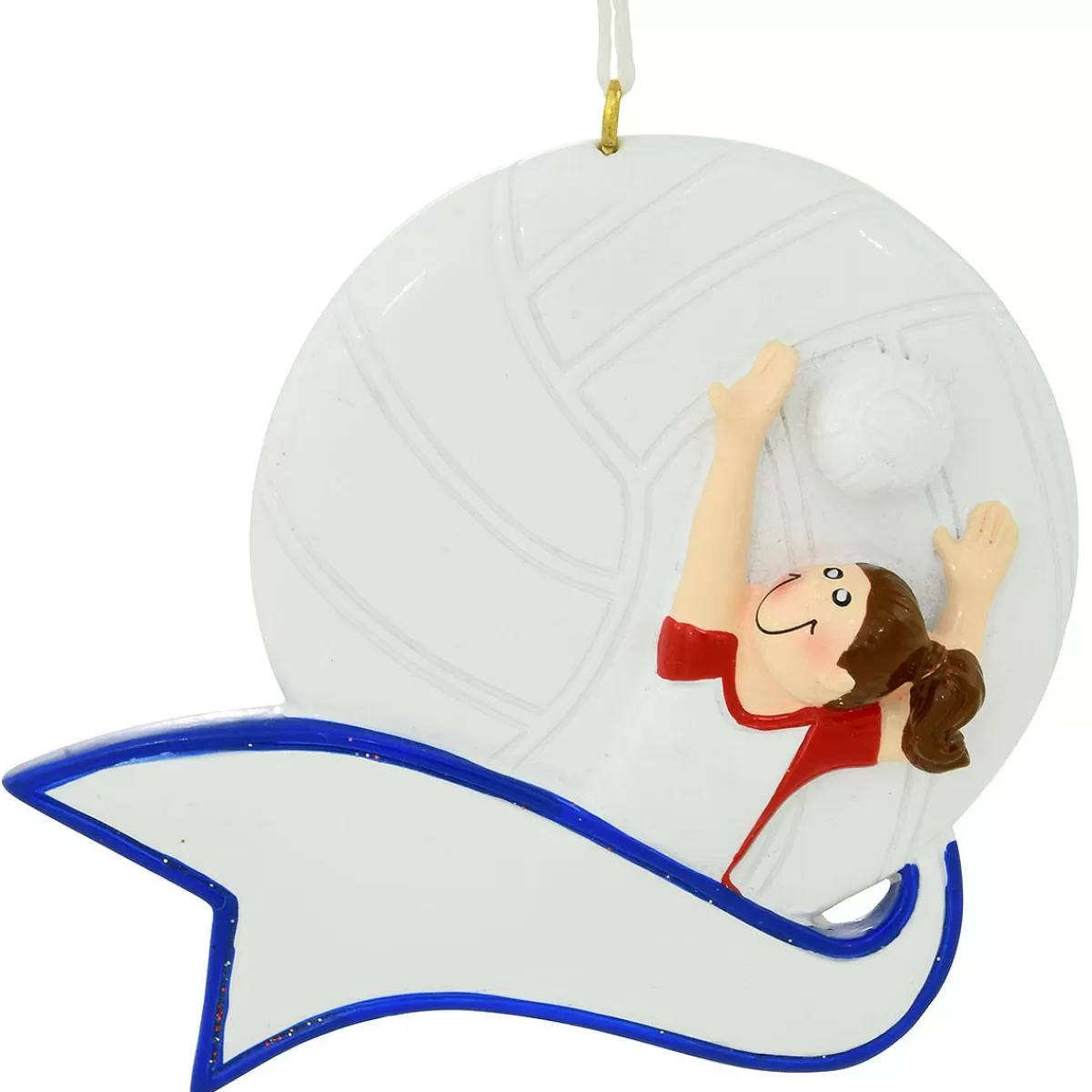 Bronner's Christmas Wonderland Personalized Volleyball Girl With Banner Ornament | Ornaments