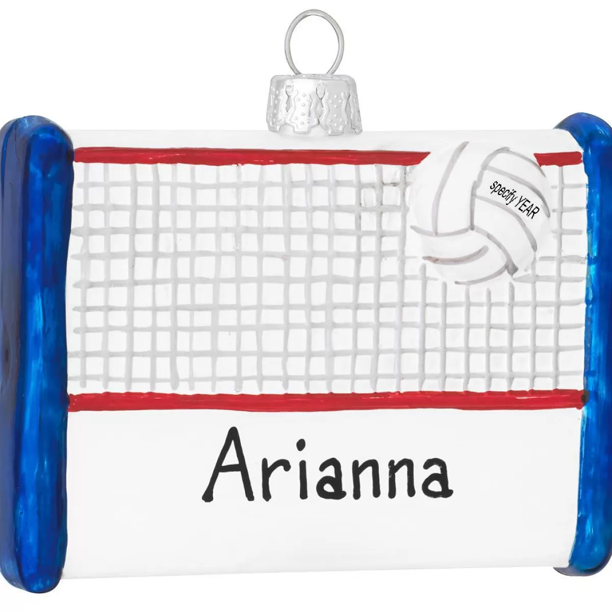 Bronner's Christmas Wonderland Personalized Volleyball Net With Ball Glass Ornament | Ornaments