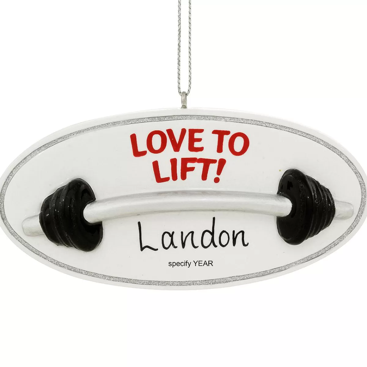 Bronner's Christmas Wonderland Personalized Weightlifting Resin Ornament> Hobbies & Occupations