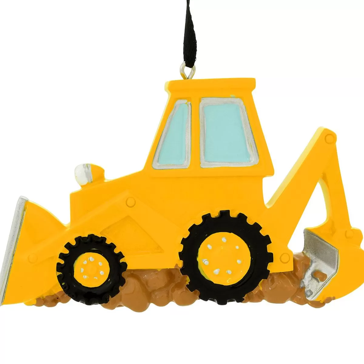 Bronner's Christmas Wonderland Personalized Yellow Backhoe Resin Ornament> Hobbies & Occupations