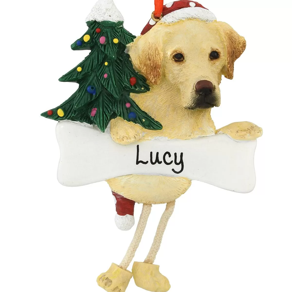 Bronner's Christmas Wonderland Personalized Yellow Lab Ornament With Dangling Legs | Ornaments