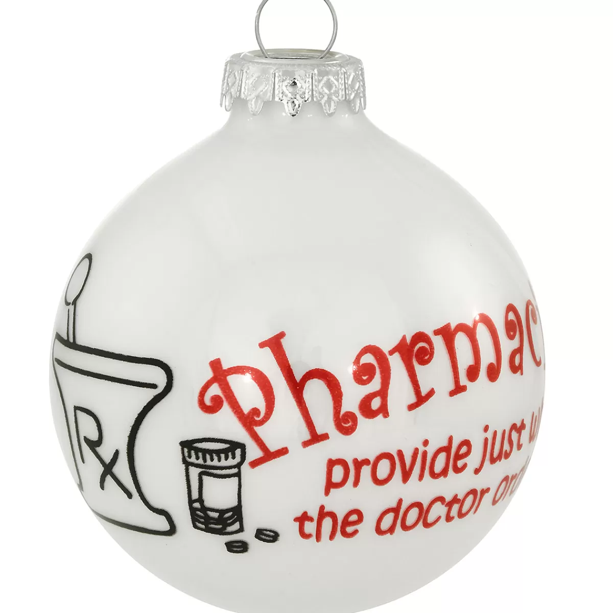 Bronner's Christmas Wonderland Pharmacist White Opal Glass Ornament> Hobbies & Occupations