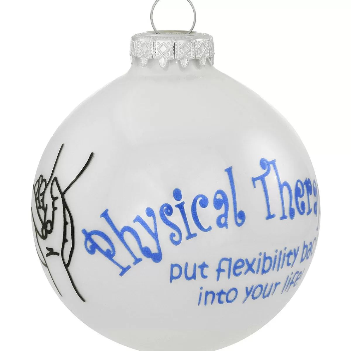 Bronner's Christmas Wonderland Physical Therapist White Opal Glass Ornament> Hobbies & Occupations