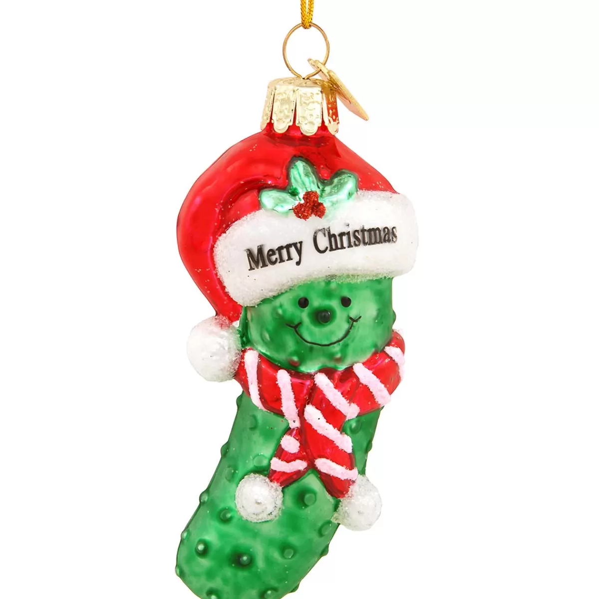 Bronner's Christmas Wonderland Pickle With Merry Christmas Glass Ornament> Food, Drinks, & Cooking