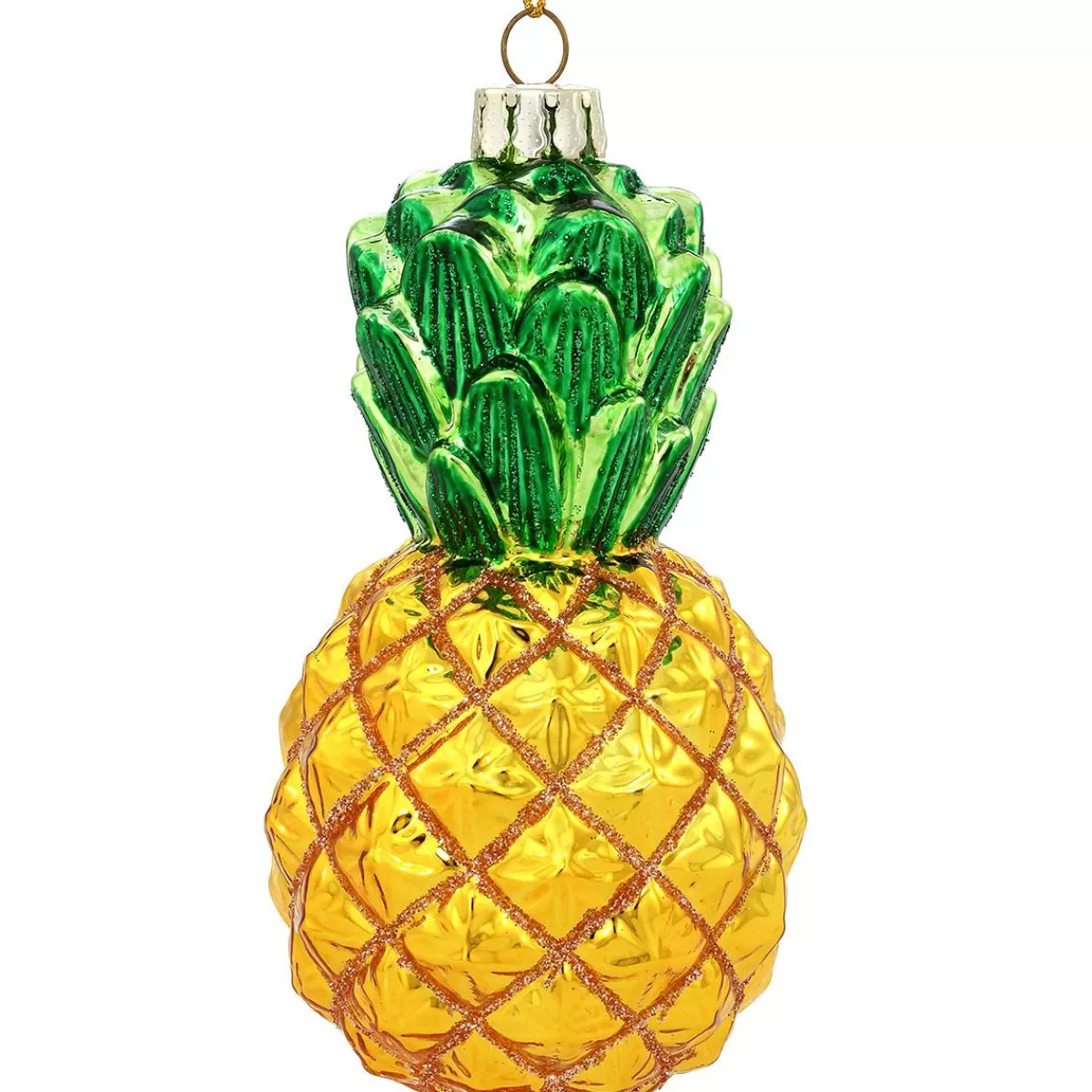 Bronner's Christmas Wonderland Pineapple 4.5 Inch Glass Ornament> Food, Drinks, & Cooking