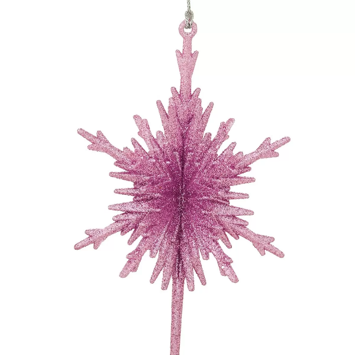 Bronner's Christmas Wonderland Pink 3D Snowflake Glitter Ornament | Shatterproof