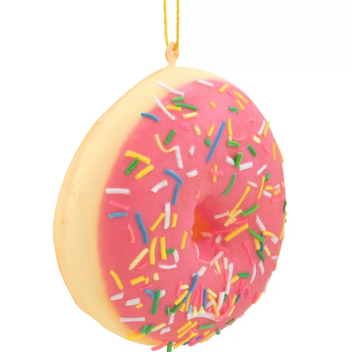 Bronner's Christmas Wonderland Pink Doughnut With Sprinkles Ornament> Food, Drinks, & Cooking