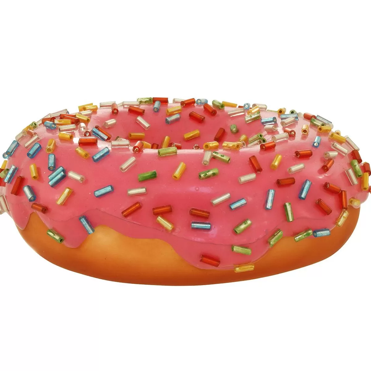 Bronner's Christmas Wonderland Pink Sprinkle Doughnut 4 Inch Glass Ornament> Food, Drinks, & Cooking