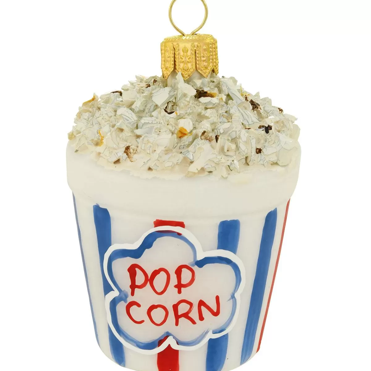 Bronner's Christmas Wonderland Popcorn Bucket Glass Ornament> Food, Drinks, & Cooking