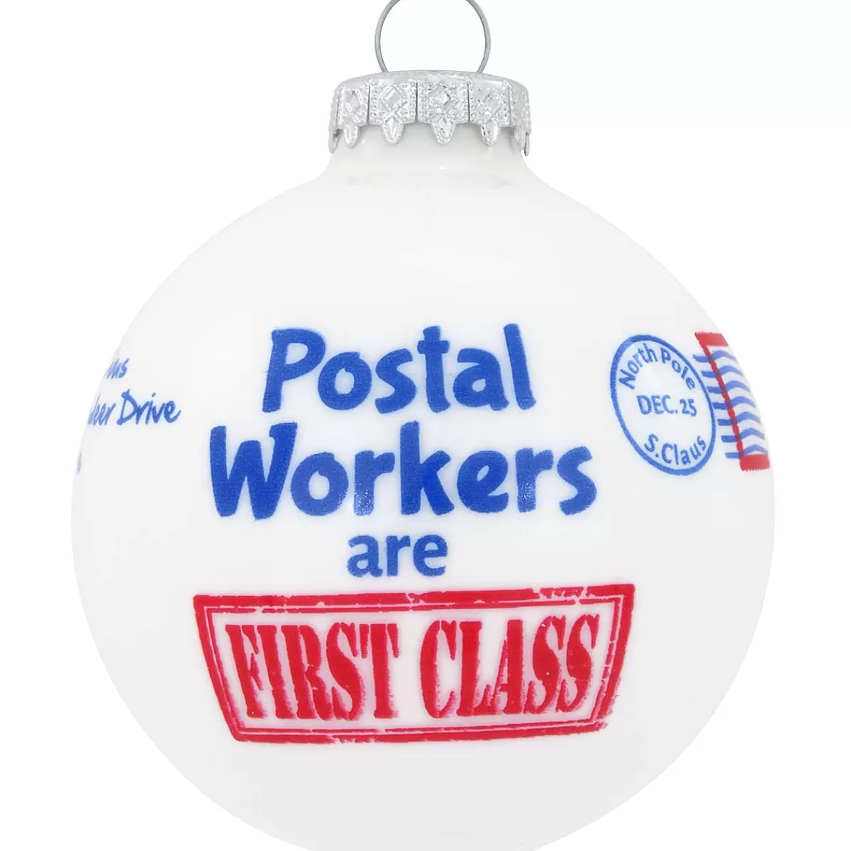 Bronner's Christmas Wonderland Postal Workers Are First Class Glass Ornament> Hobbies & Occupations