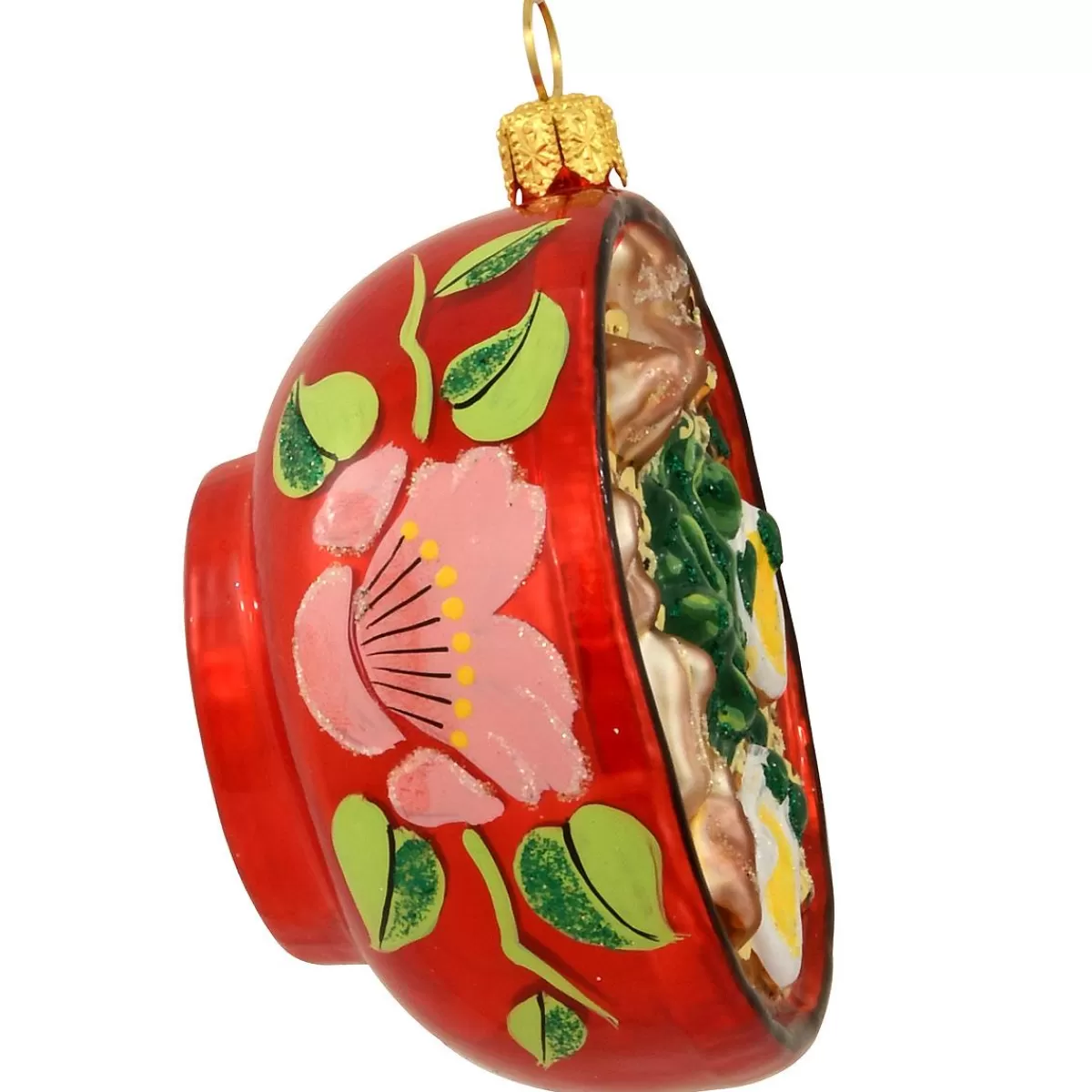 Bronner's Christmas Wonderland Ramen Noodle Bowl Glass Ornament> Food, Drinks, & Cooking