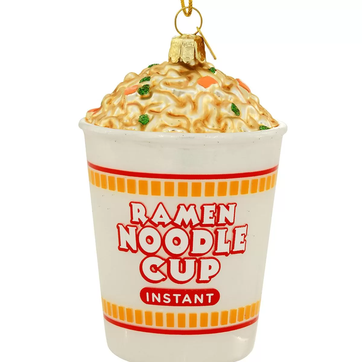 Bronner's Christmas Wonderland Ramen Noodle Cup 4 Inch Glass Ornament> Food, Drinks, & Cooking