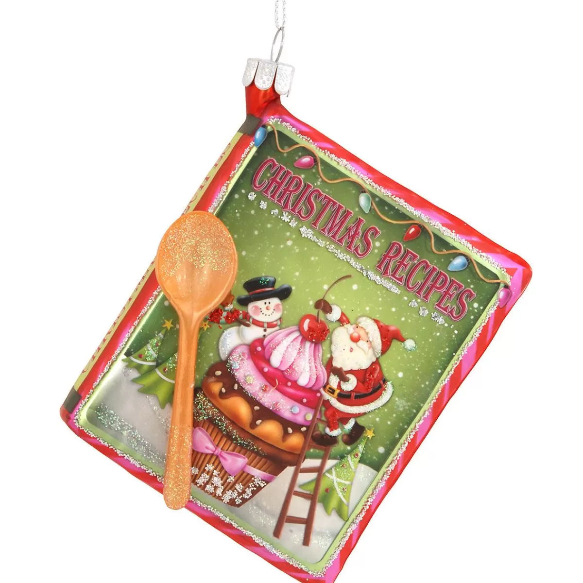 Bronner's Christmas Wonderland Recipe Book With Santa Glass Ornament> Food, Drinks, & Cooking