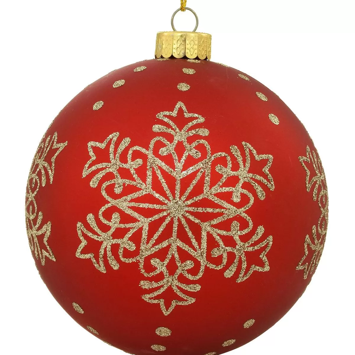 Bronner's Christmas Wonderland Red 4" Plastic Ornament With Gold Snowflakes | Shatterproof