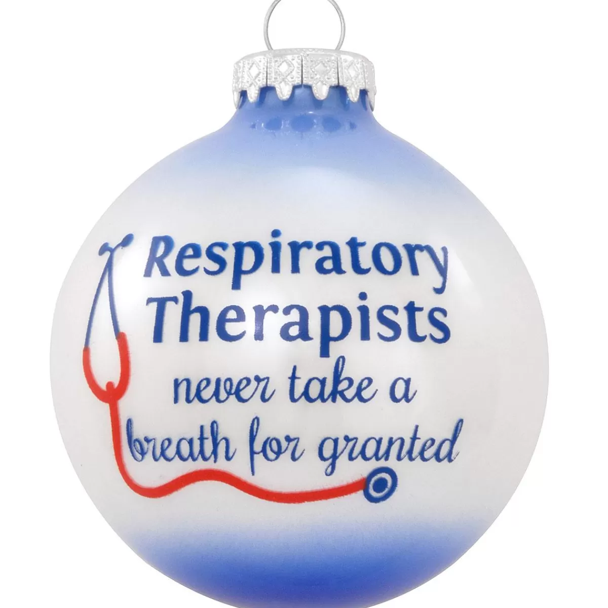 Bronner's Christmas Wonderland Respiratory Therapists 2 Tone Glass Ornament> Hobbies & Occupations