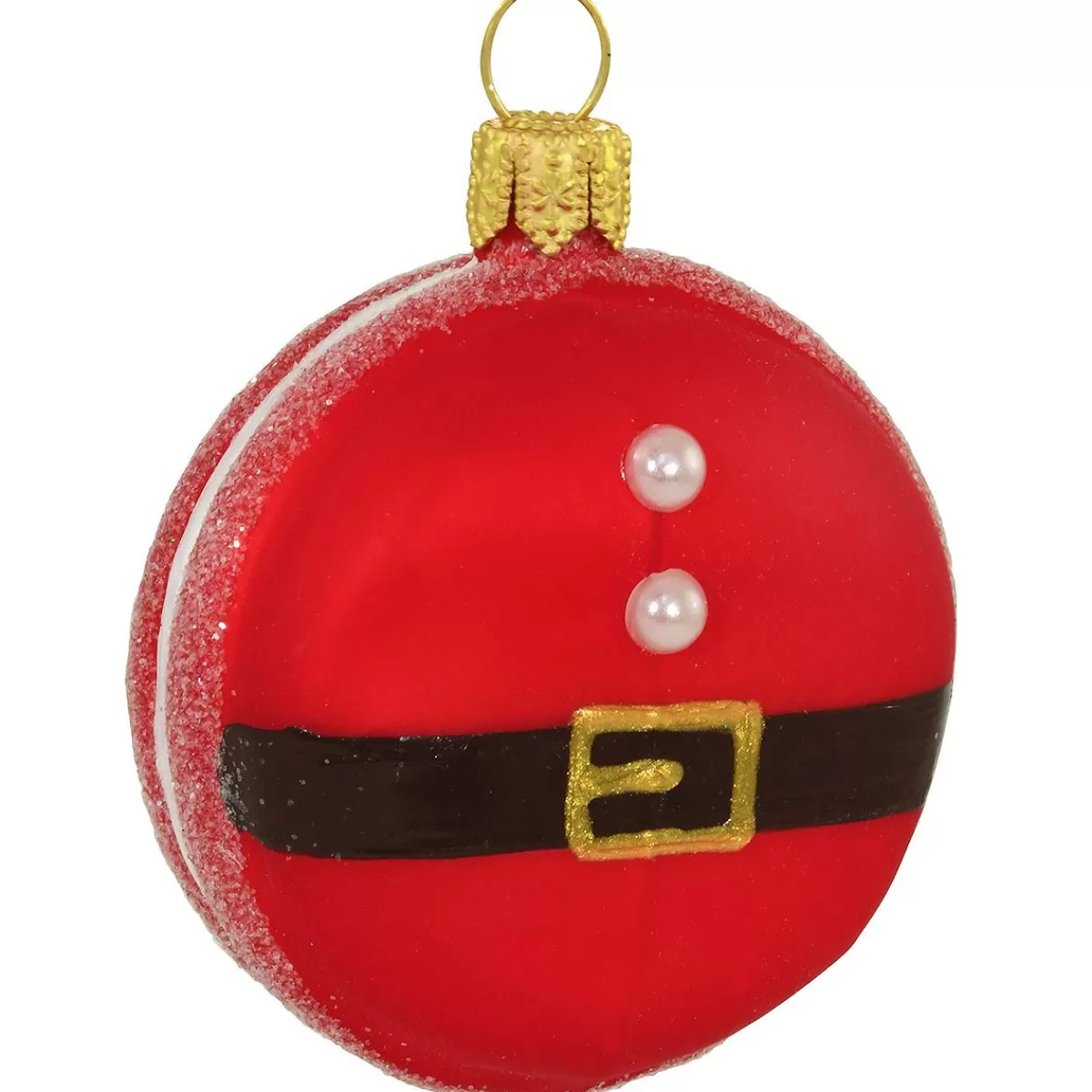 Bronner's Christmas Wonderland Santa Macaron Glass Ornament> Food, Drinks, & Cooking