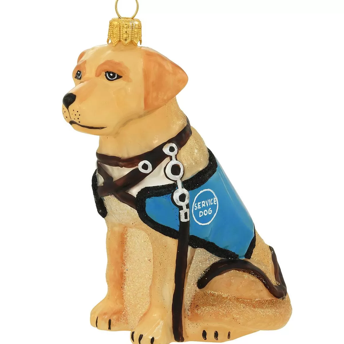 Bronner's Christmas Wonderland Service Dog Glass Ornament> Hobbies & Occupations