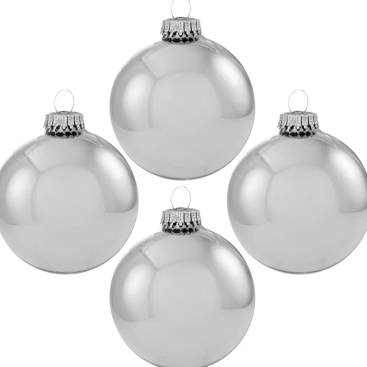 Bronner's Christmas Wonderland Set Of 4 Bright Silver Boxed Ornaments | Sets