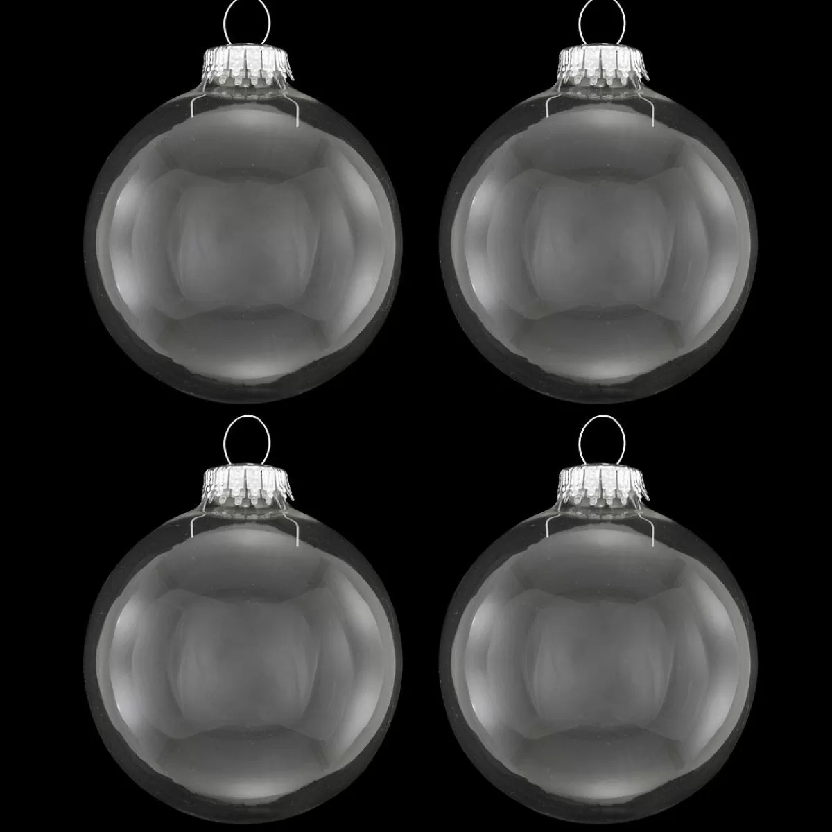 Bronner's Christmas Wonderland Set Of 4 Clear 3.25 Inch Glass Ornaments | Sets