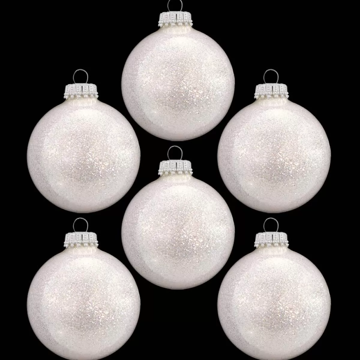 Bronner's Christmas Wonderland Set Of 6 Snow Sparkle Glass Ornaments | Sets