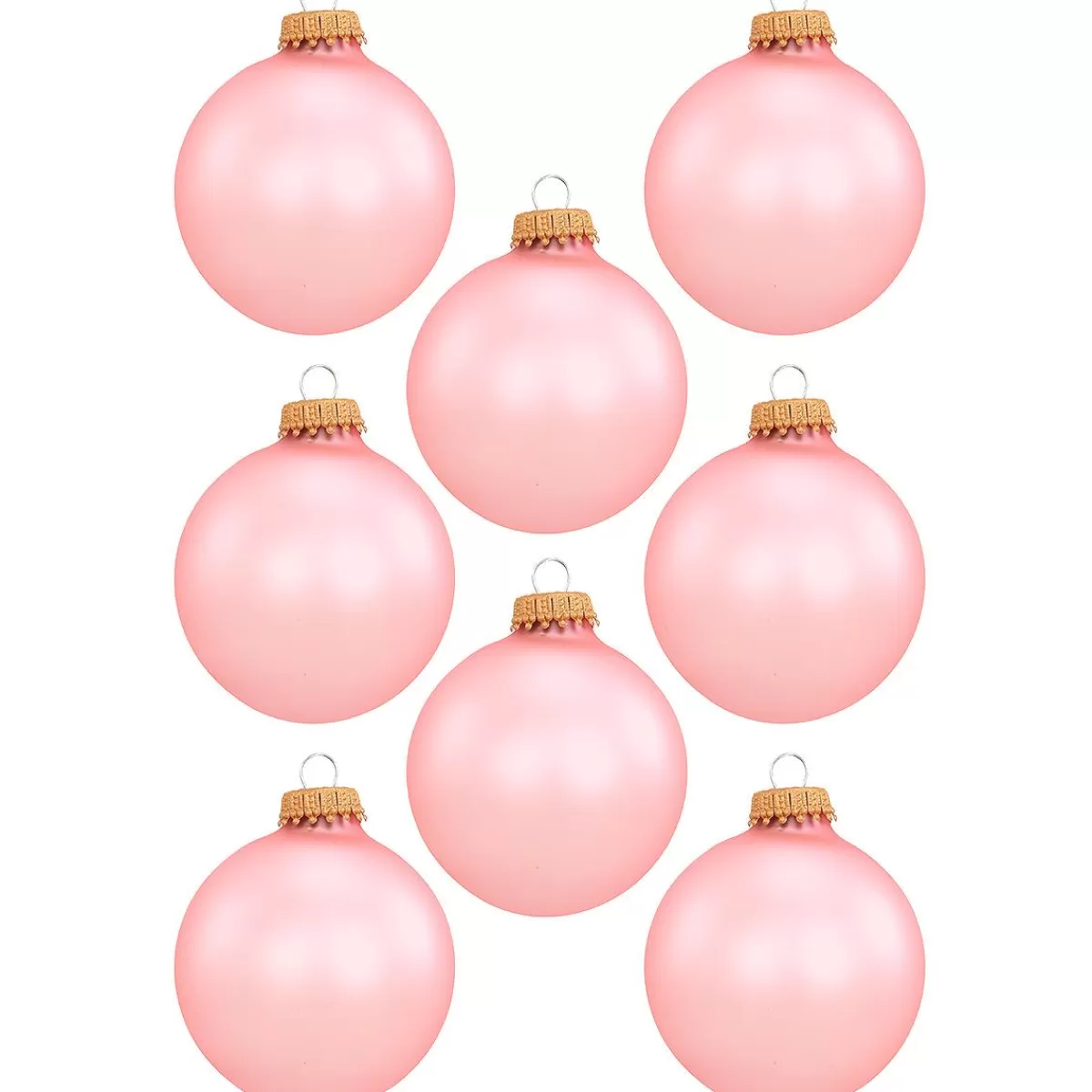 Bronner's Christmas Wonderland Set Of 8 Chic Pink Velvet Glass Ornaments | Sets