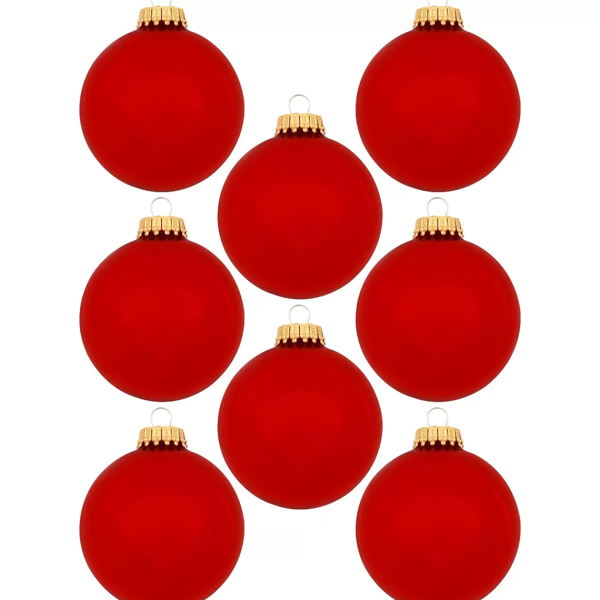 Bronner's Christmas Wonderland Set Of 8 Christmas Red Shiny Boxed Ornaments | Sets