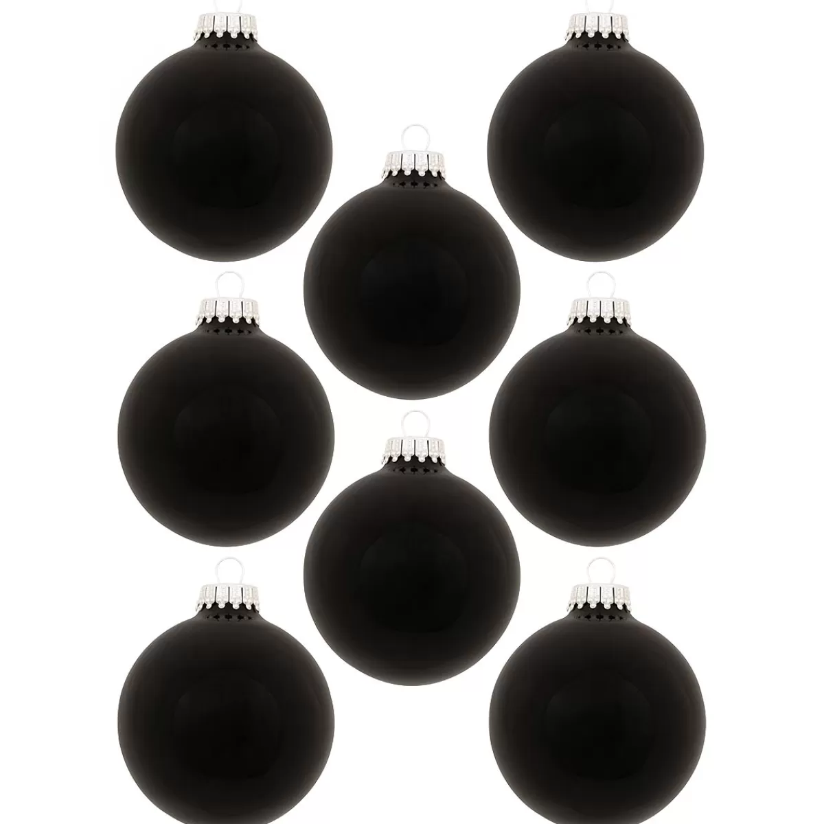 Bronner's Christmas Wonderland Set Of 8 Ebony Glass Ornaments | Sets