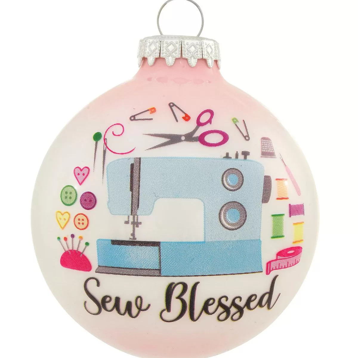 Bronner's Christmas Wonderland Sew Blessed Glass Ornament> Hobbies & Occupations