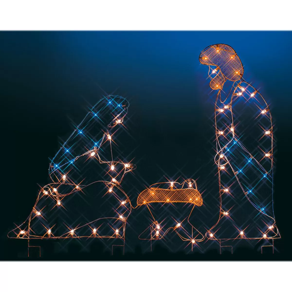 Bronner's Christmas Wonderland Silhouette Nativity Lighted Led Wire-Frame Shape | Large Outdoor Lighted Shapes