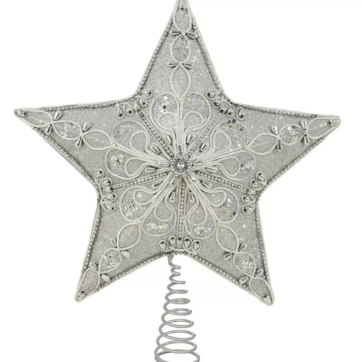 Bronner's Christmas Wonderland Silver Star Tree Topper | Tree Toppers