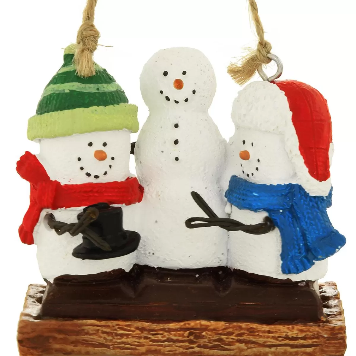 Bronner's Christmas Wonderland S'Mores Building Snowman Resin Ornament> Food, Drinks, & Cooking