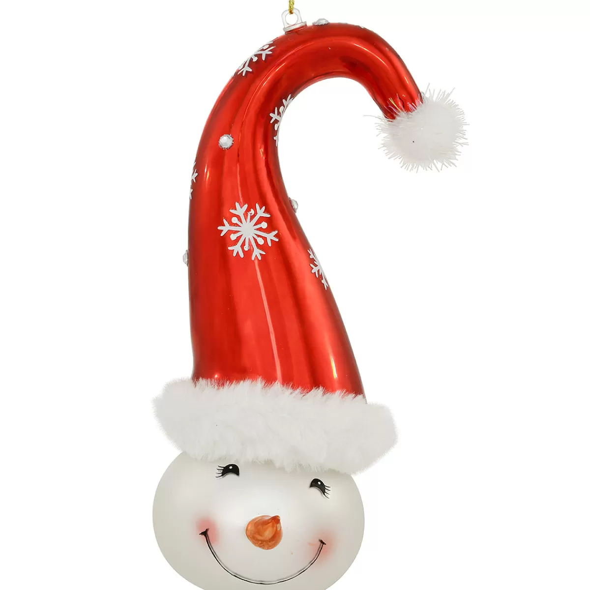 Bronner's Christmas Wonderland Snowman Head 7.25 Inch Glass Ornament | Snowmen