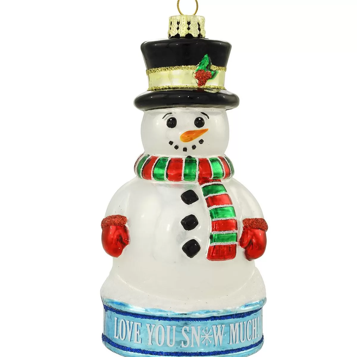 Bronner's Christmas Wonderland Snowman Love You Snow Much Glass Ornament | Snowmen