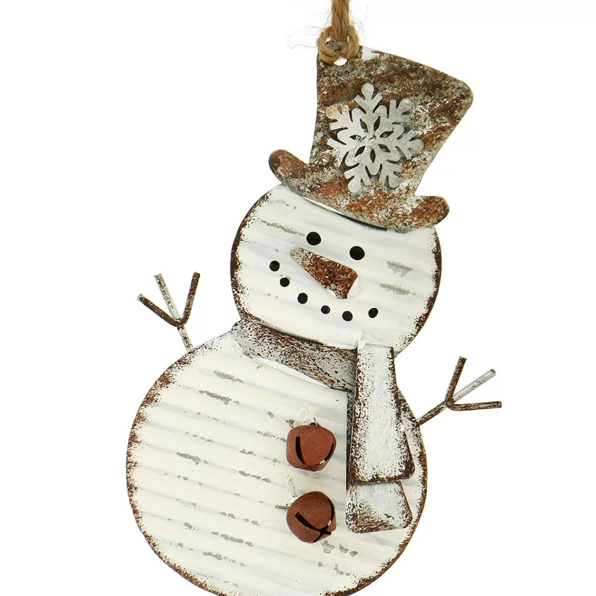 Bronner's Christmas Wonderland Snowman Rustic Look 5 Inch Metal Ornament | Snowmen