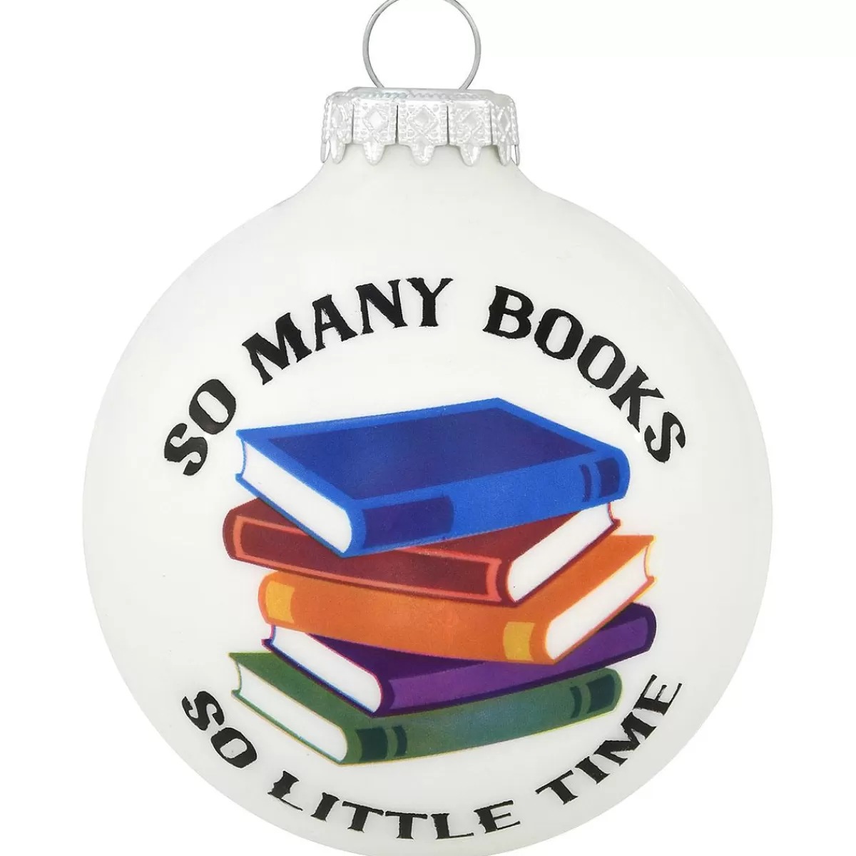 Bronner's Christmas Wonderland So Many Books So Little Time Glass Ornament> Hobbies & Occupations