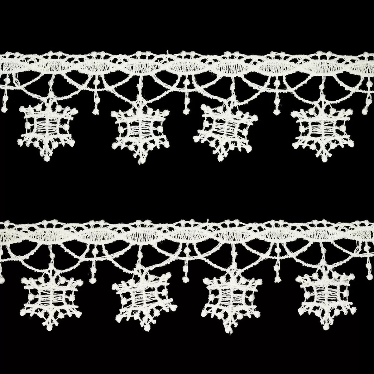 Bronner's Christmas Wonderland Star Lace White Tree Garland 134 Inches | Novelty, Bead, & Tinsel Garlands