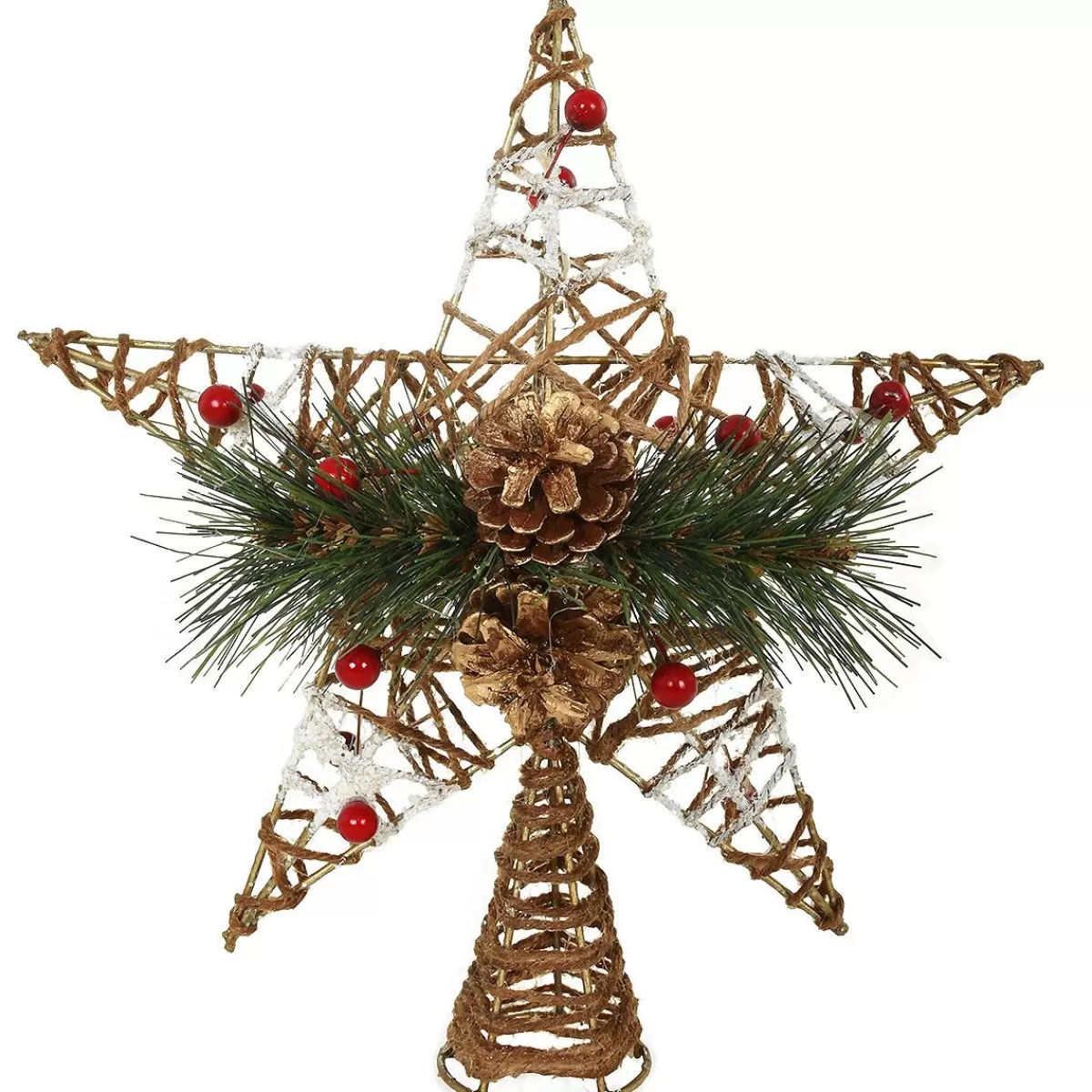 Bronner's Christmas Wonderland Star Natural With Pinecone Tree Topper | Tree Toppers