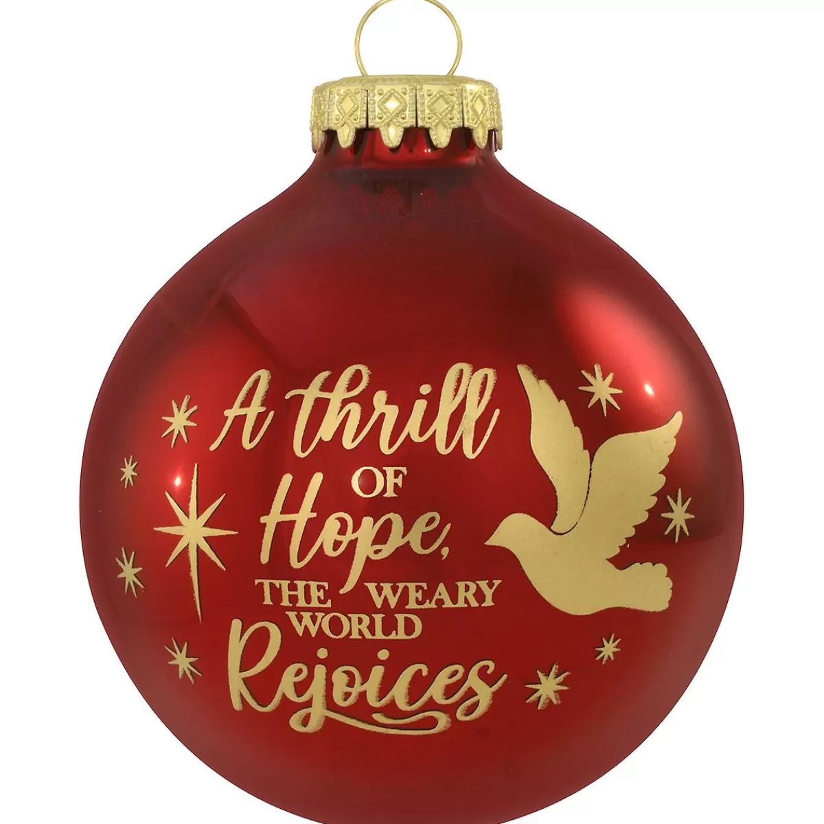 Bronner's Christmas Wonderland The Weary World Rejoices Glass Ornament | Religious