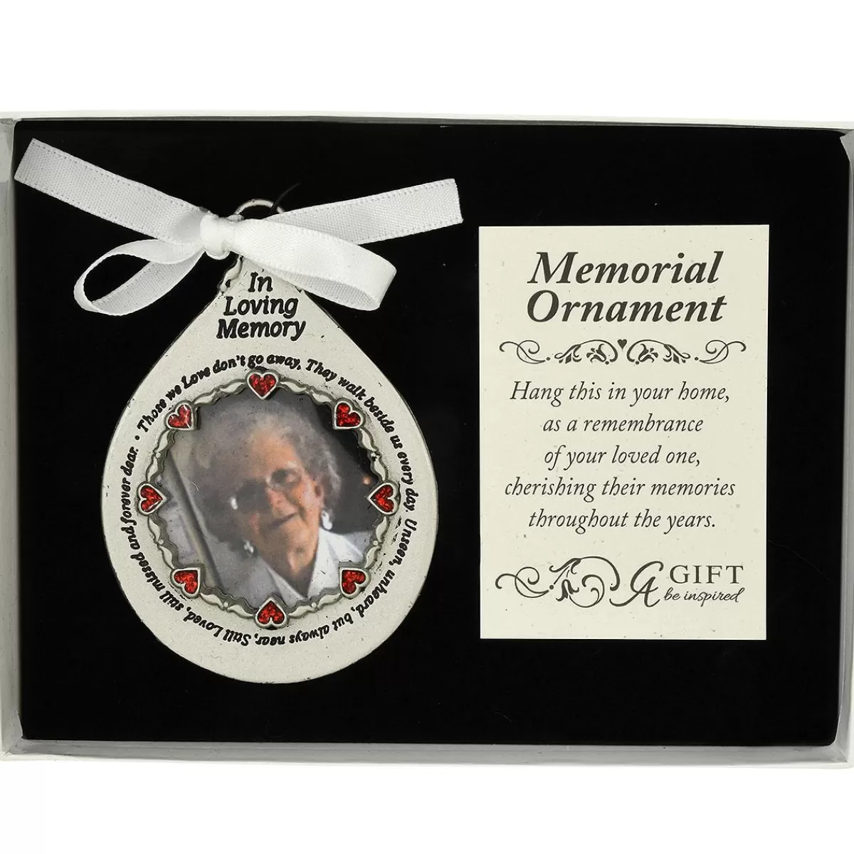 Bronner's Christmas Wonderland Those We Love Pewter Memorial Photo Ornament> In Memory Of