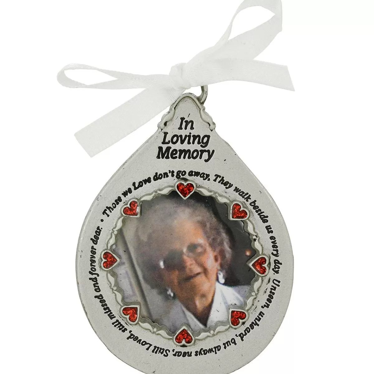 Bronner's Christmas Wonderland Those We Love Pewter Memorial Photo Ornament> In Memory Of